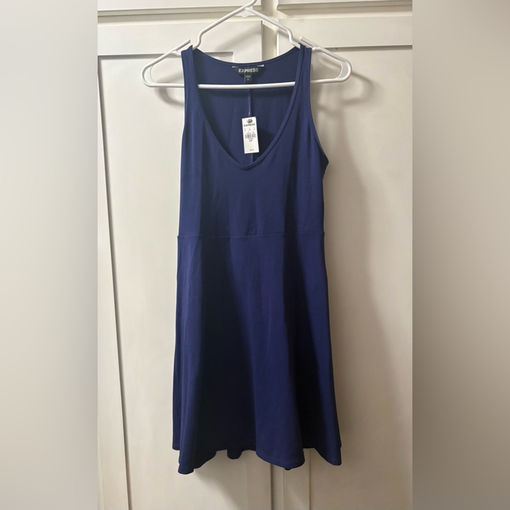 NEW Express Navy Blue Skater Dress